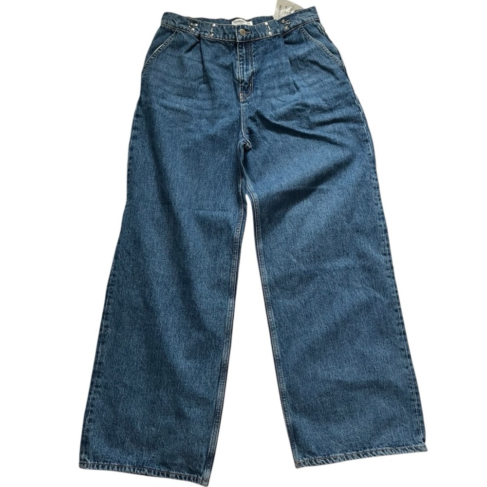 Pull&Bear Classic Blue Denim Wide Leg Jeans